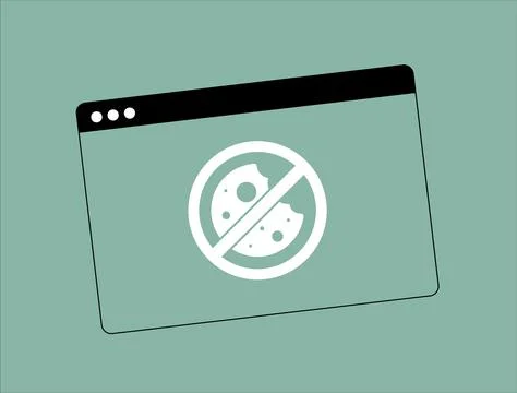 Cookieless flat design vector icon. Cookieless Future Advertising Tracking Stock Illustration