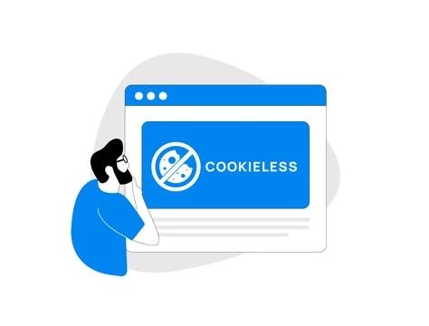 Cookieless Tracking Future - Advancing Digital Privacy. Innovative tracking Stock Illustration