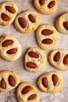 Cookies with almonds. Stock Photos