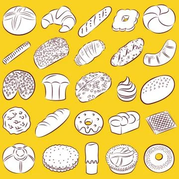 Cookies and breads 스톡 일러스트