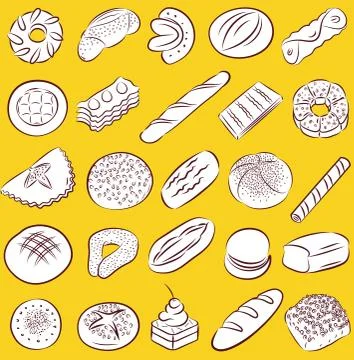 Cookies and breads 스톡 일러스트