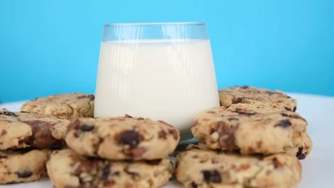 Cookies and milk Stock Footage 236614403