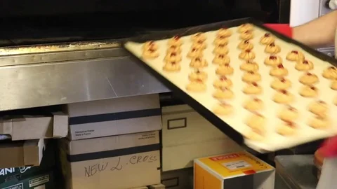 Cookies in bakery Stock Footage 76952281