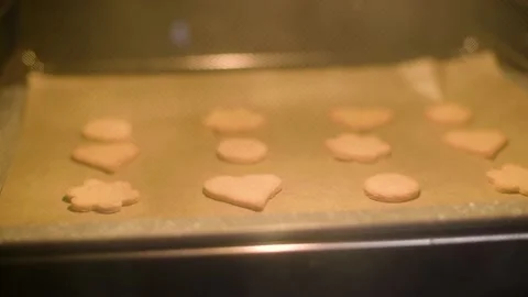 Cookies Baking in Oven Stock Footage 140791709