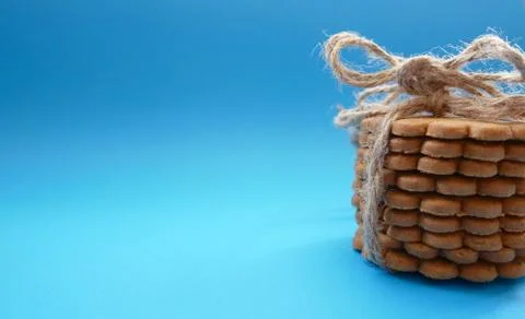 Cookies on blue background Stock Photos