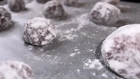 Cookies covered in flour Video stock 230077643