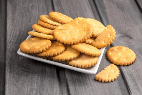 Cookies a cracker round Fotos Stock