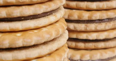 Cookies with dark chocolate chips Stock Photos