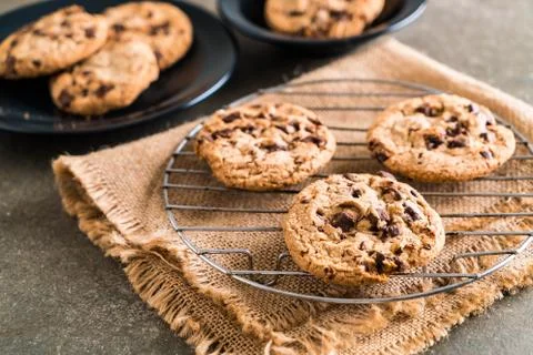 Cookies with dark chocolate Foto stock