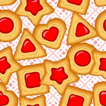 Cookies of different shapes - heart, triangle, square, circle, star Ilustração Stock