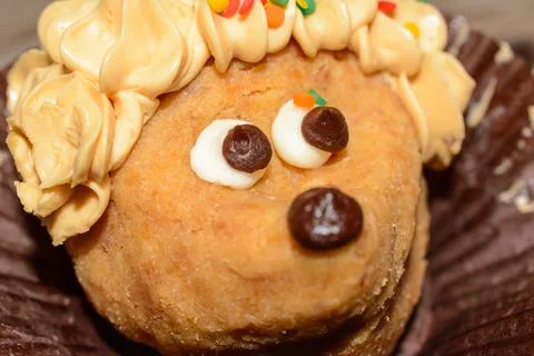 Cookies in the form of amusing muzzles. Funny smiley. Stock Photos