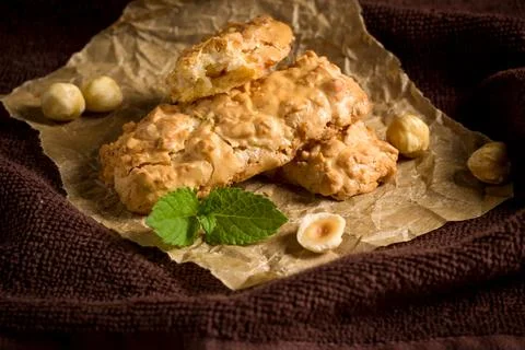 Cookies with hazelnuts 스톡 사진