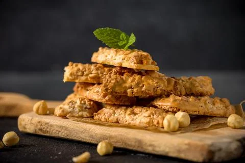 Cookies with hazelnuts Fotos Stock