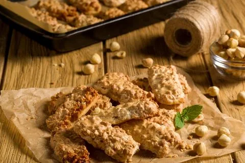 Cookies with hazelnuts 스톡 사진