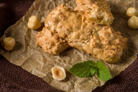Cookies with hazelnuts 库存照片