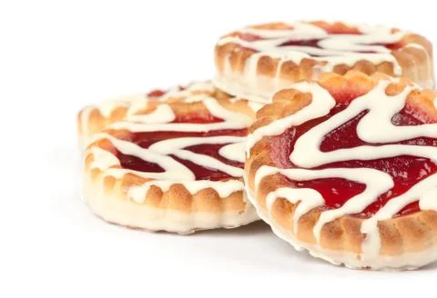 Cookies with jam closeup Stock Photos