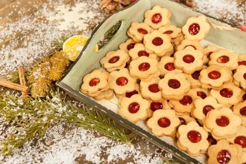 Cookies with jam Stock Photos