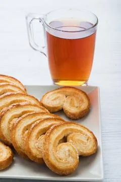 Cookies from layer dough Stock Photos