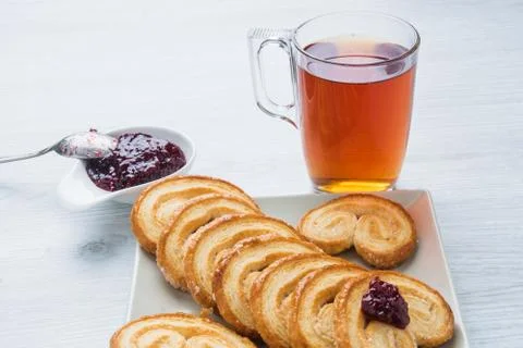 Cookies from layer dough Stock Photos