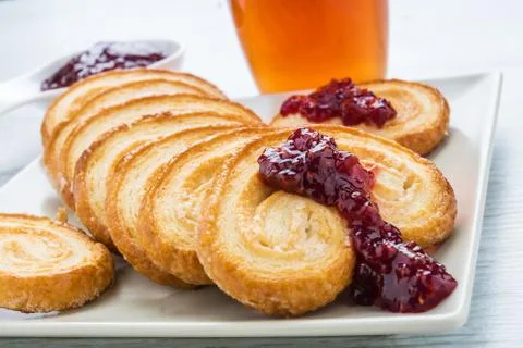Cookies from layer dough Stock Photos
