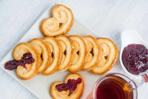 Cookies from layer dough Stock Photos
