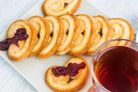 Cookies from layer dough Stock Photos