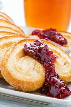 Cookies from layer dough Stock Photos