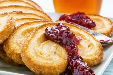 Cookies from layer dough Stock Photos