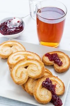 Cookies from layer dough Stock Photos