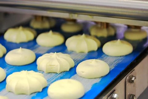 Cookies manufacturing process Stock Photos