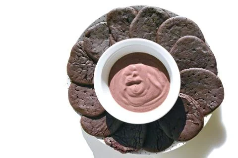 Cookies with mousse. Stock Photos
