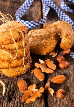 Cookies with nuts Stock Photos