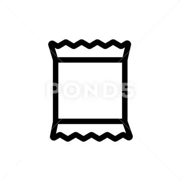 Cookies In The Packaging Icon Vector. Isolated Contour Symbol Illustration