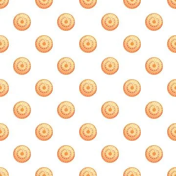 Cookies pattern creating a sweet dessert background Stock Illustration
