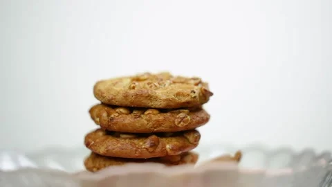 Cookies with peanuts, close-up. Stock Footage 246329518