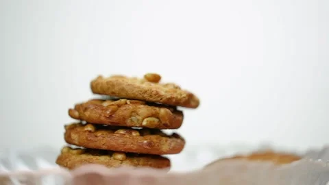 Cookies with peanuts, close-up. Stock Footage 246329520