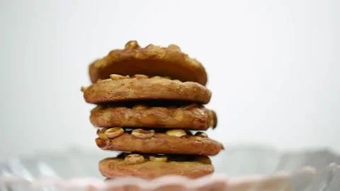 Cookies with peanuts, close-up. Stock Footage 246329525