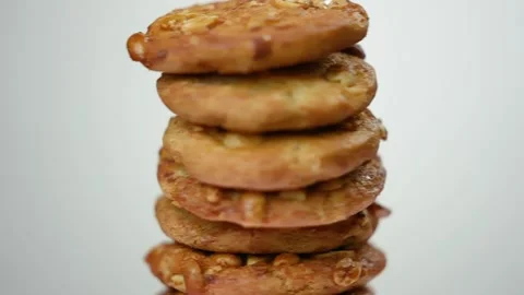 Cookies with peanuts, close-up. Stock Footage 246329527