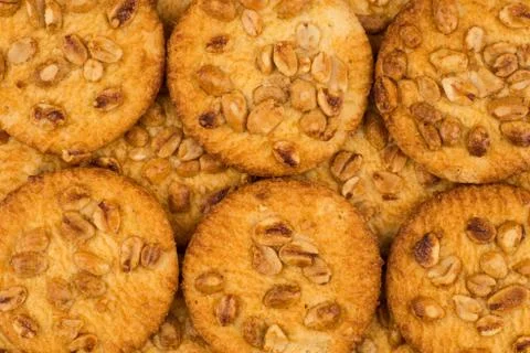 Cookies with peanuts. Stock Photos