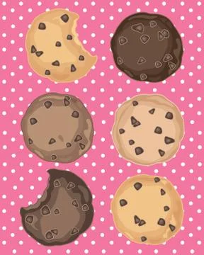 Cookies on pink Stock Illustration
