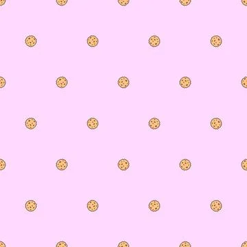 Cookies pixel art pattern seamless. 8 bit food background. pixelated texture Stock Illustration