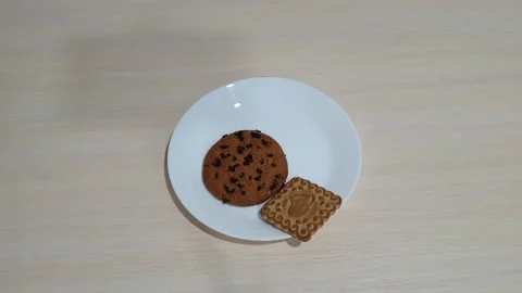 Cookies on a plate Stock Footage 149439563