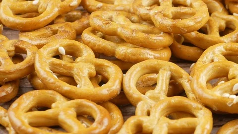 Cookies pretzels close up Stock Footage 102188601