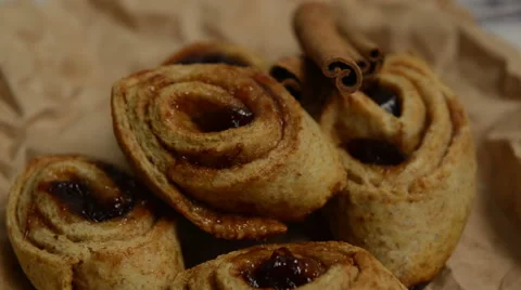 Cookies rotating on a white plate Stock Footage 58010929