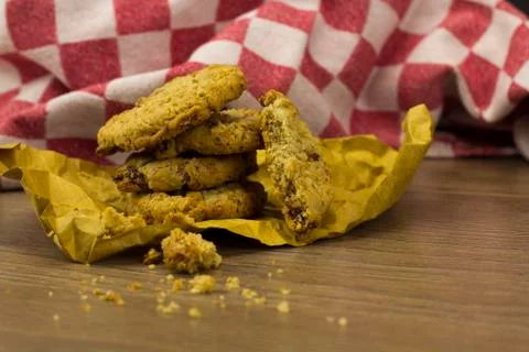 Cookies on a rustic background Stock Photos