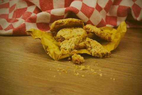 Cookies on a rustic background Stock Photos