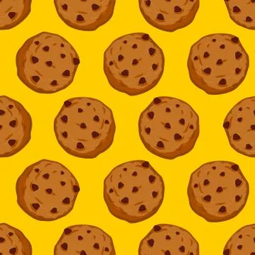 Cookies seamless pattern. pastry background. Food ornament. Sweet biscuits te Stock Illustration