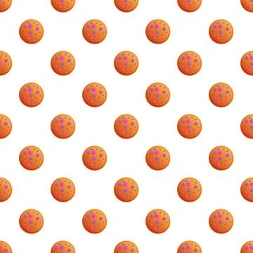 Cookies seamless pattern on white background Stock Illustration