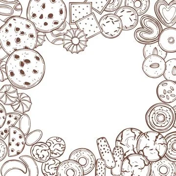 Cookies set. Vector background Stock Illustration