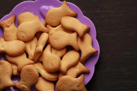 Cookies in the shape of fish Stock Photos